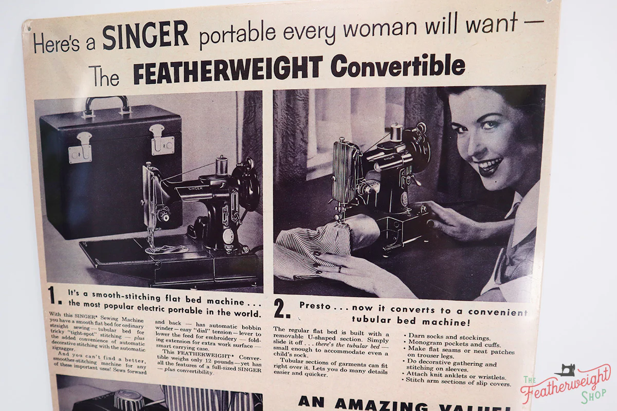 Advertisement Tin Sign, Replica Featuring the Singer Featherweight - Image 6