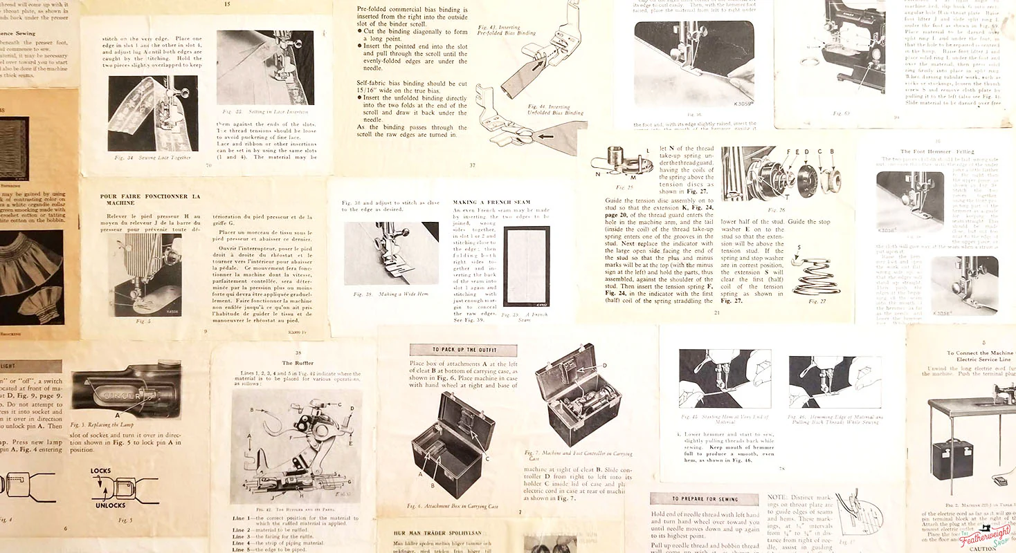 Ephemera, Singer Featherweight Paper, Collage & Decor Scrap Set of 15 - Image 3