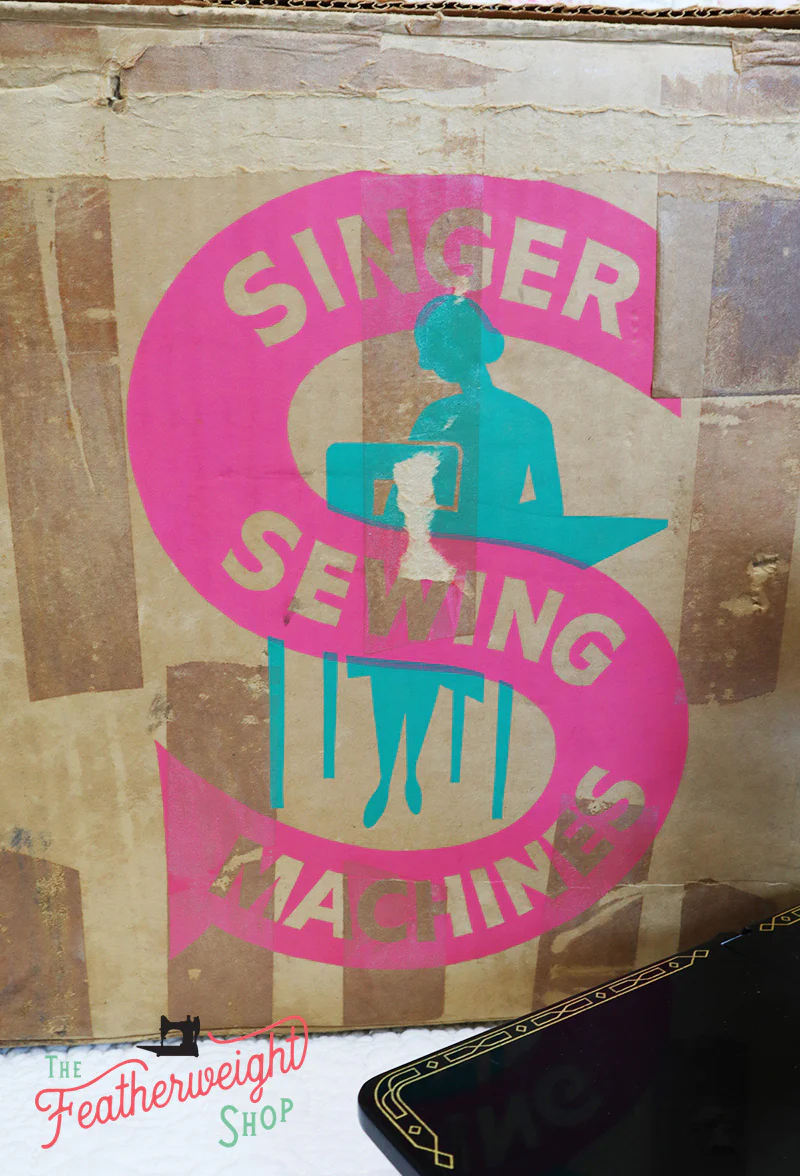 Cardboard Singer Box for 222K Featherweight - (Vintage Original Box Only) - Image 3