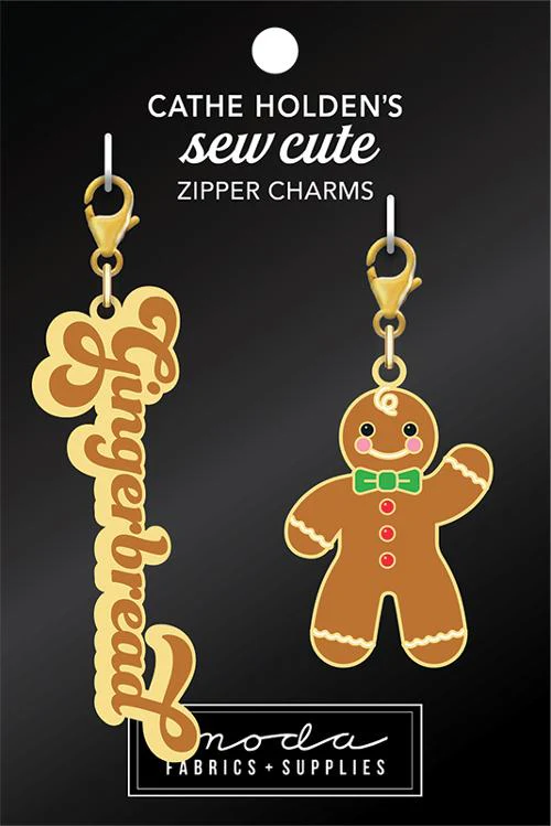 Enamel Charm Zipper Pull - GINGERBREAD Script & MAN by Cathe Holden - Image 3