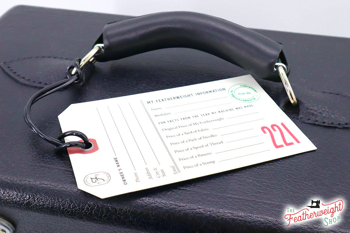 221 Luggage & I.D. Tag for Singer Featherweight - Image 3