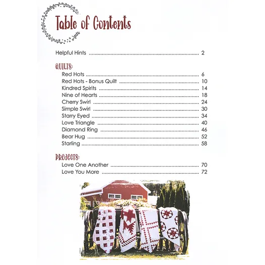 PATTERN BOOK, Red & White Gatherings Quilts - Image 5