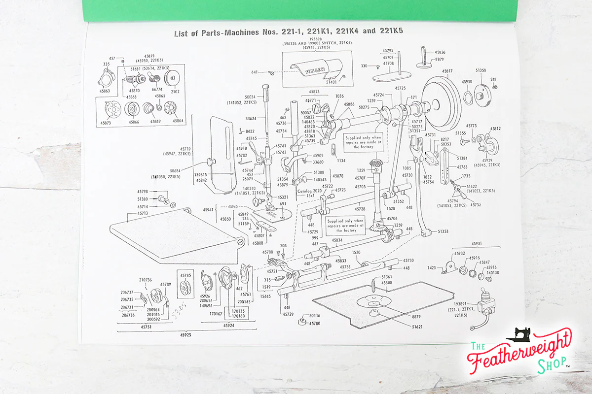 Manual, SERVICE for Singer Featherweight 221 (Facsimile) - Image 7