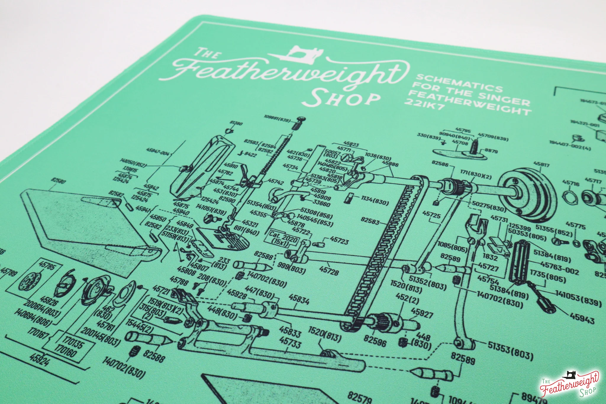 Servicing Mat - GREEN, Featherweight Schematic for White 221K7 Machine - Image 3