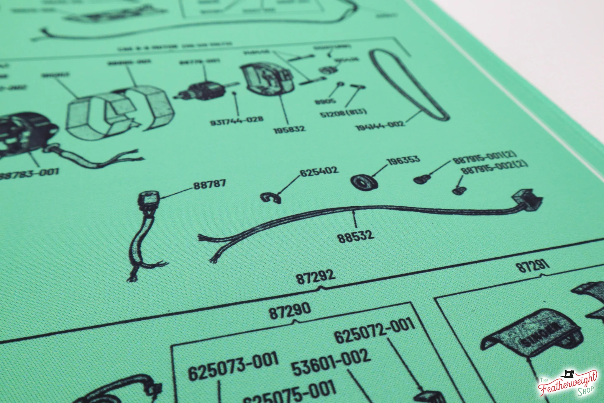 Servicing Mat - GREEN, Featherweight Schematic for White 221K7 Machine - Image 4