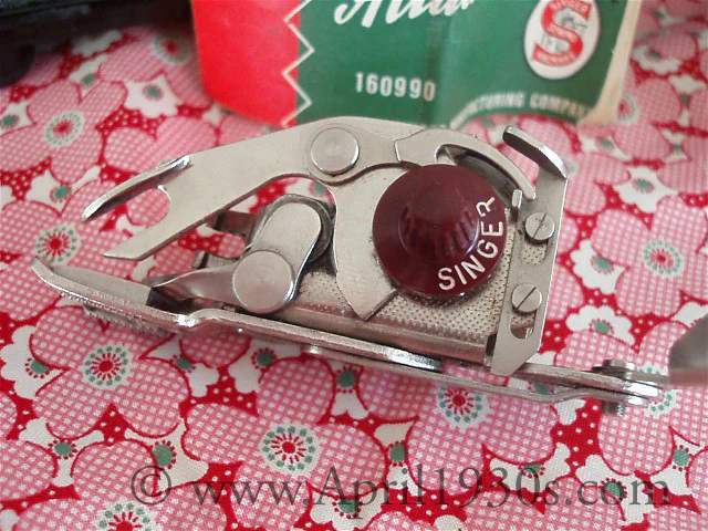 Zigzag Attachment, 5 Disk Swiss Zigzagger & Walking Foot (Vintage Original) - Image 9